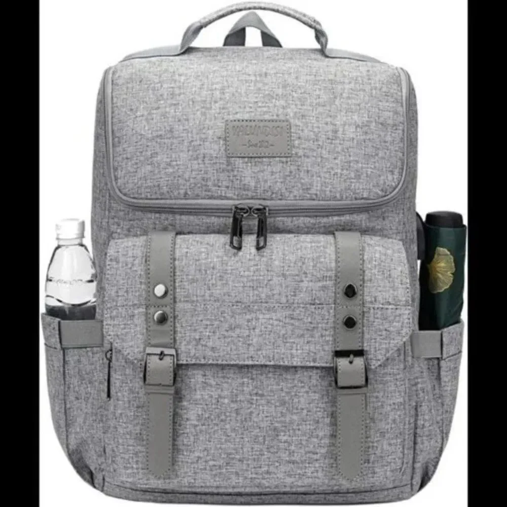 New Backpack Travel Laptop Backpack with usb Charging Fits 15.6 Inch Laptop Grey